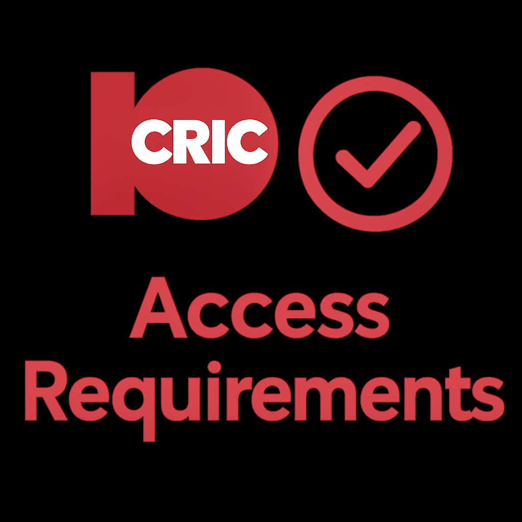 Minimal icon representing 10Cric Access Requirements.