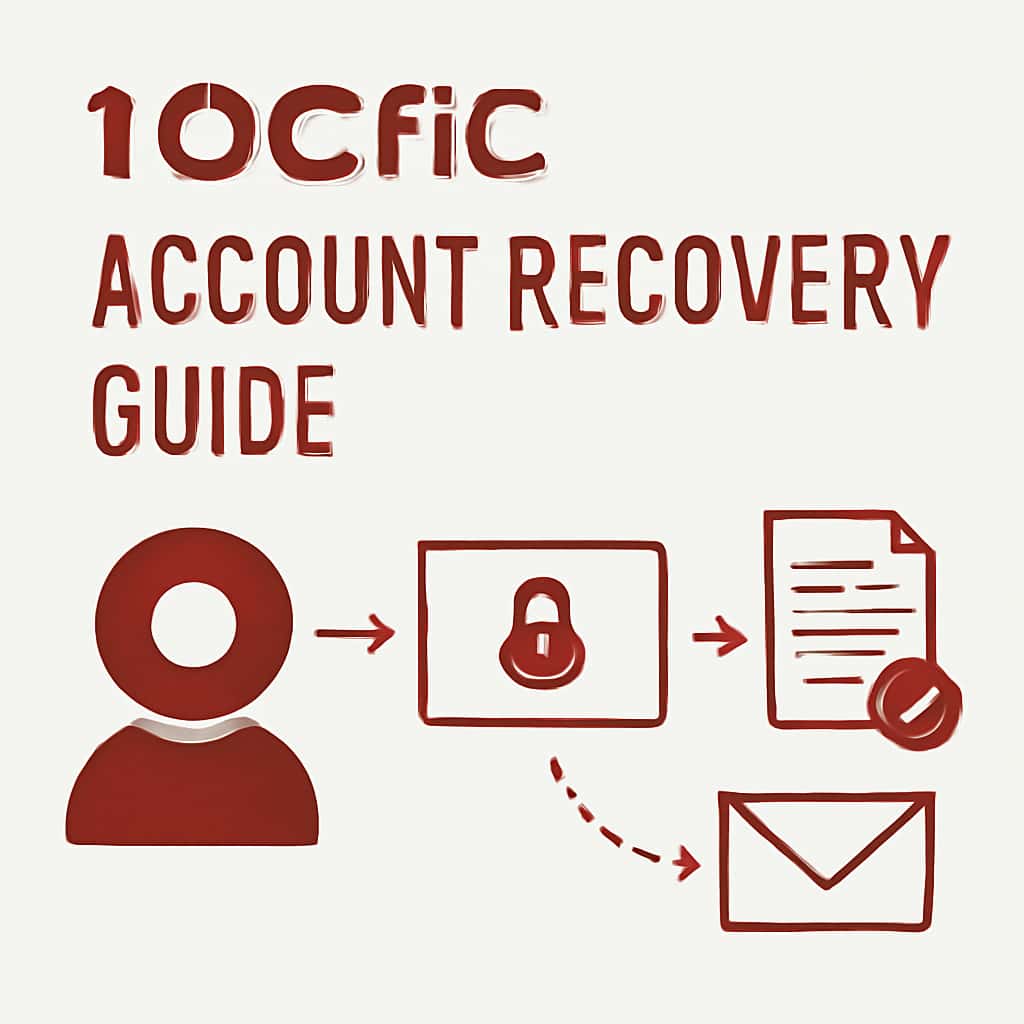 An educational diagram on account recovery steps for 10Cric.