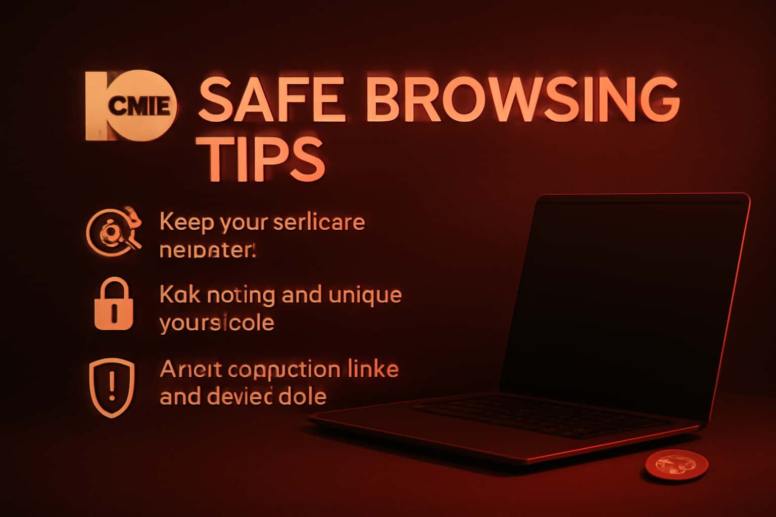 A neutral informational graphic representing 10Cric Safe Browsing Tips