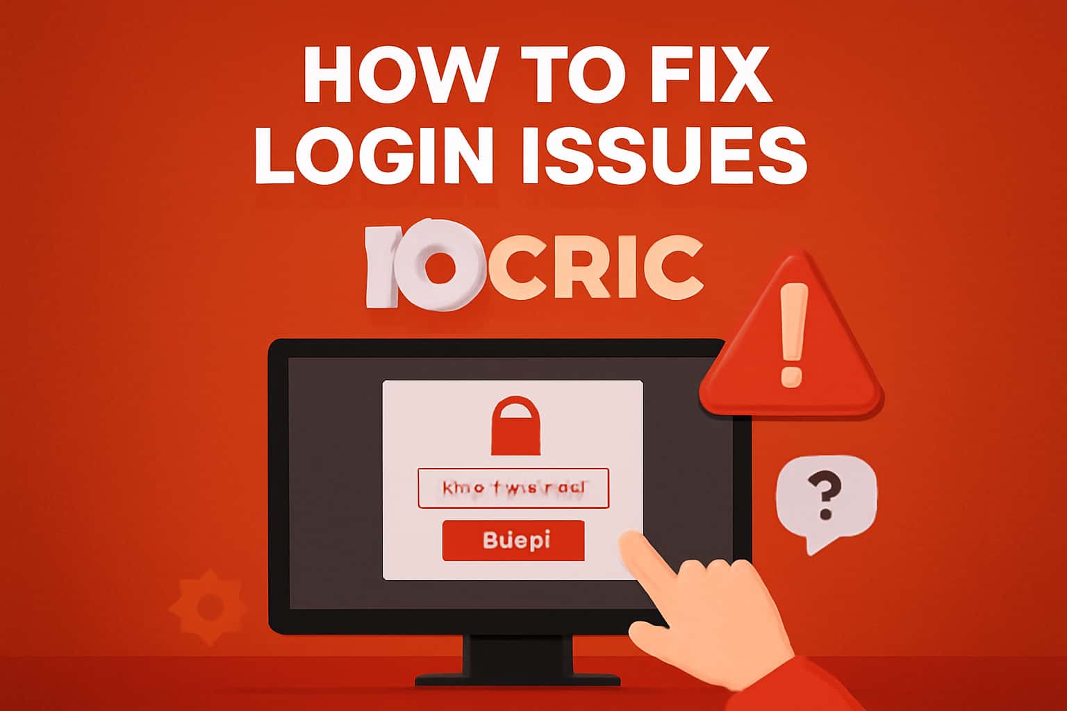 An informative visual representation of login issues related to 10Cric.