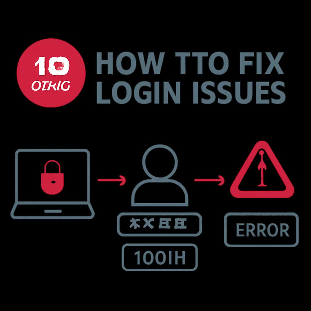 An educational diagram detailing the steps to resolve login issues on 10Cric.