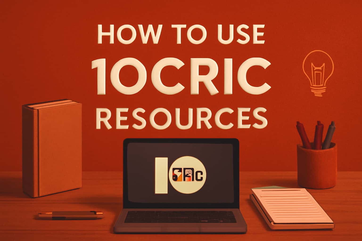 Informational scene on using 10Cric resources with clear branding.